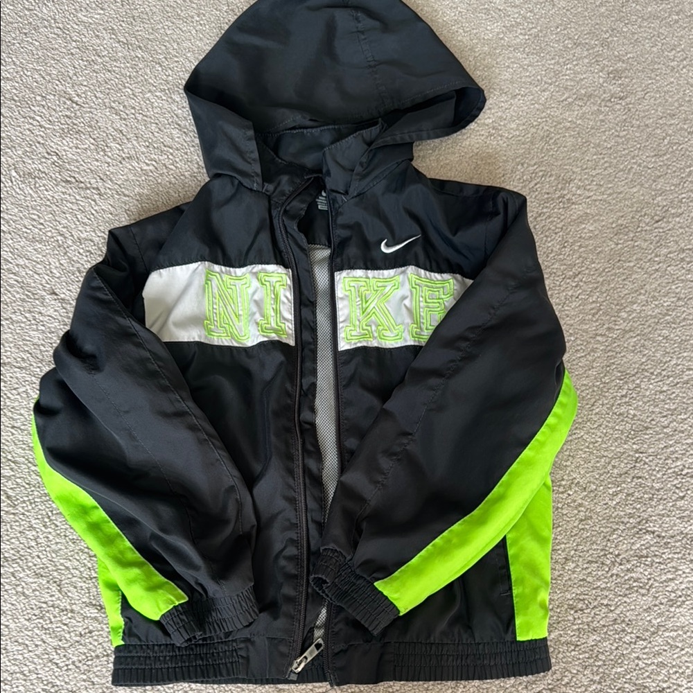 Nike Kids Black and Green Jacket